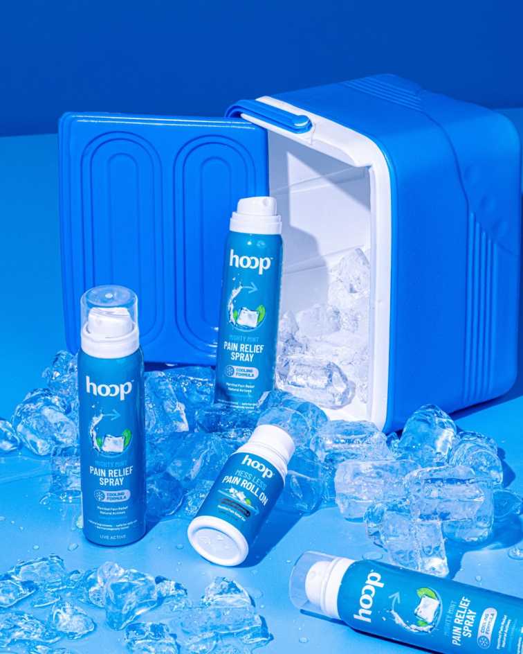 hoop cooling products cryotherapy pain spray pain roll on