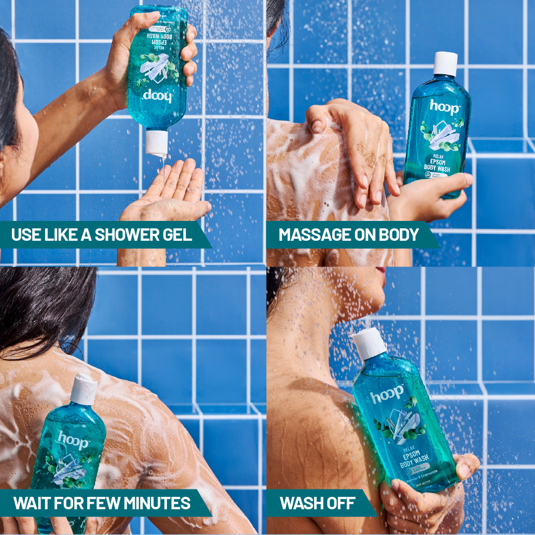 hoop epsom body wash bubbles hand feet soak