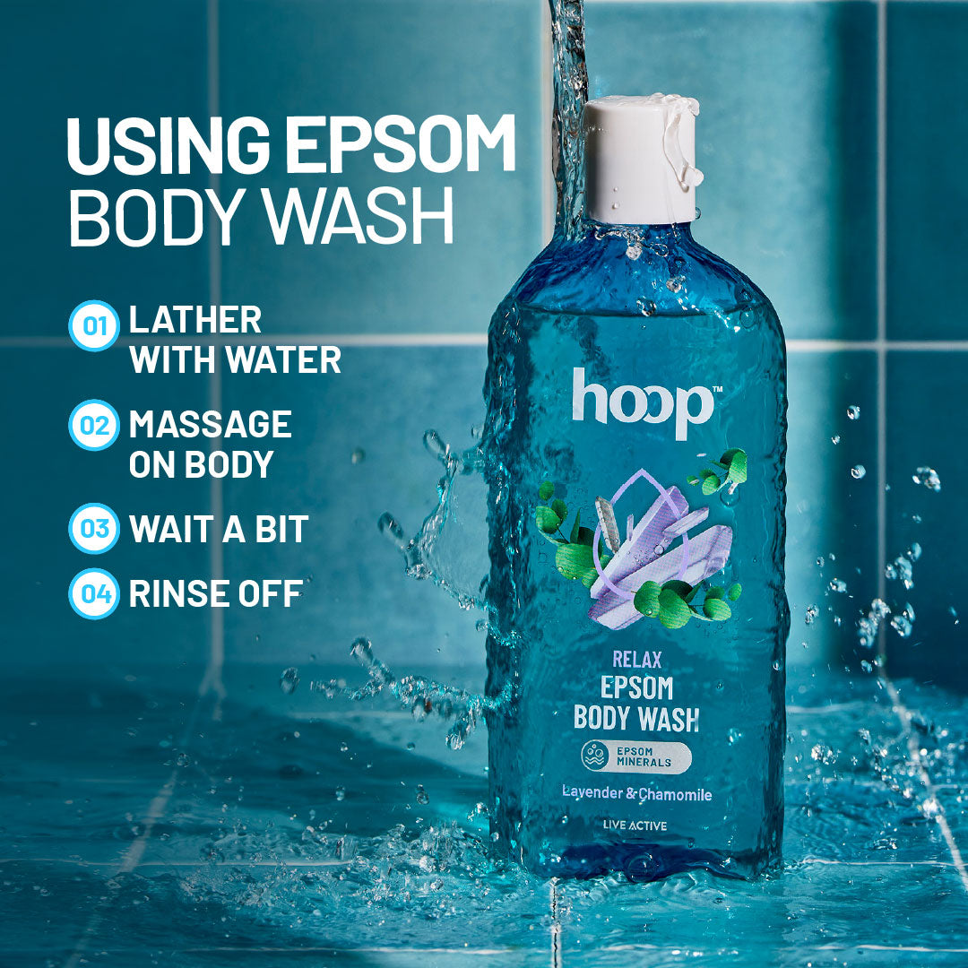 hoop epsom body wash bubbles hand feet soak