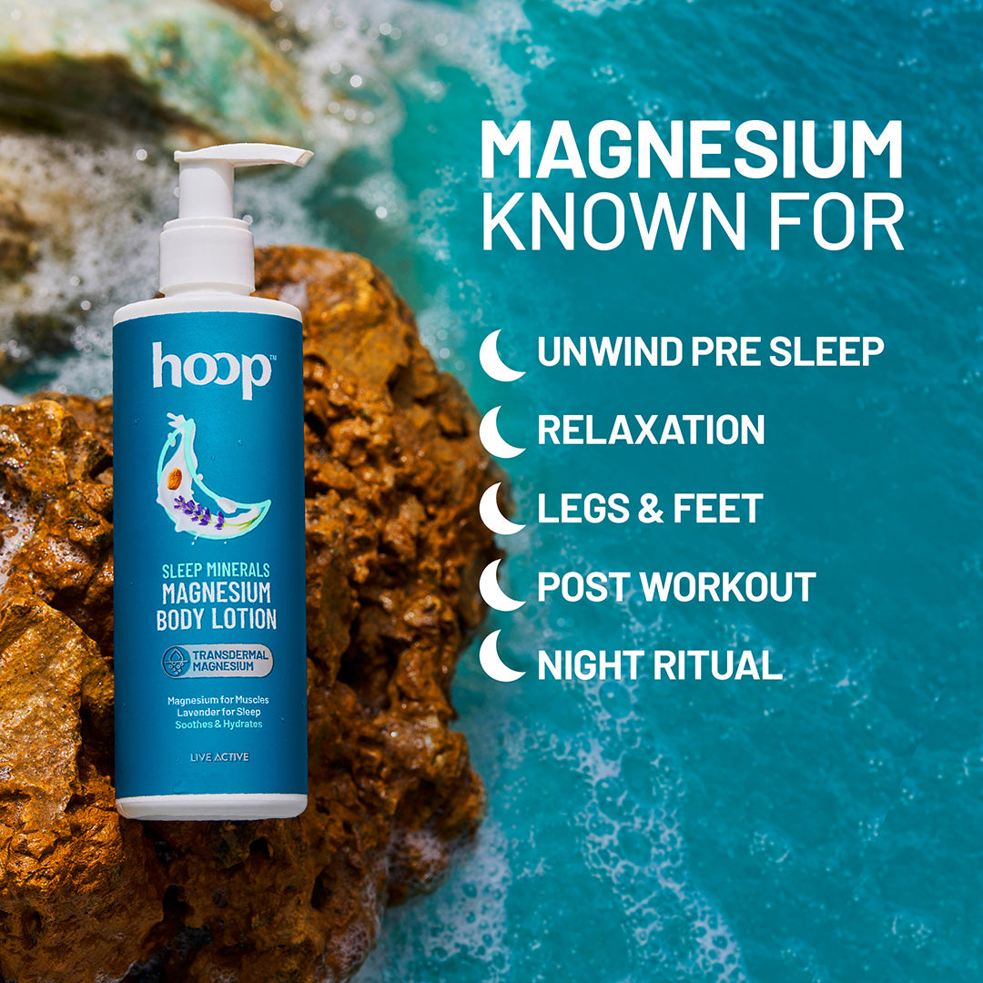 hoop sleep magnesium lotion cramps spasms aches