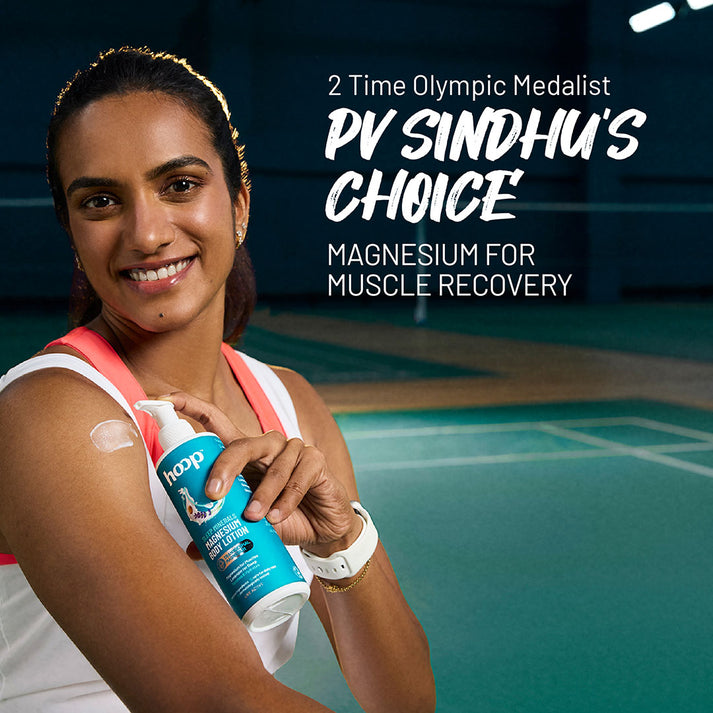 PV Sindhu hoop magnesium lotion lavender sleep deep sleep good sleep muscle recovery 